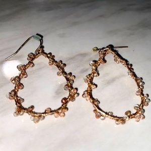 Beaded Rose Gold Earrings